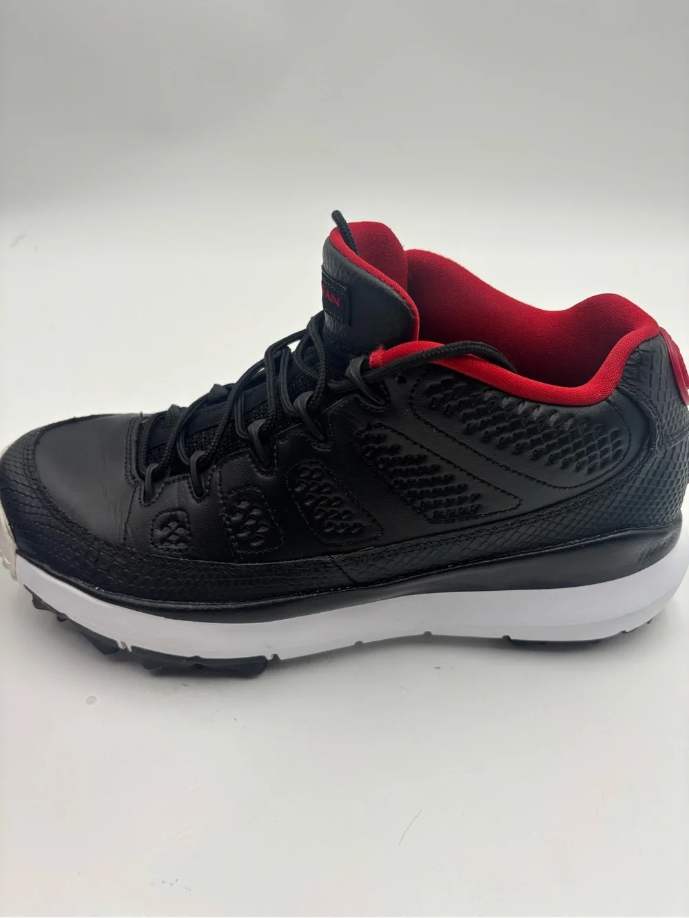 Size 8 - Air Jordan 9 - Retro Spiked Golf Bred Black Red White Mens!!
